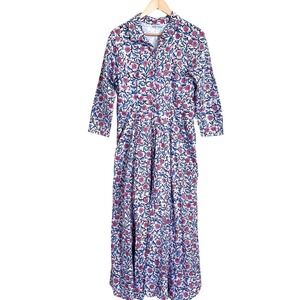 Julia Amory Cottage Boho Maxi Shirt Dress Size 2 US S Floral Peasant Prairie